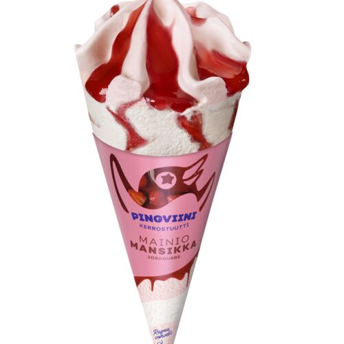 24xPingviini Mansikka jäätelötuutti 67g/110ml